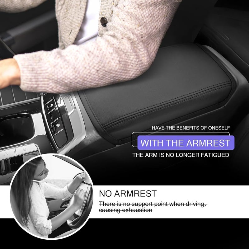 LUWU 2025 2026 Santa Cruz Center Console Cover Compatible with 2022 2023 2024 2025 2026 Santa Cruz Accessories Armrest Cover Center Console Pad Armrest Console Cover (Thin Black) - Image 3